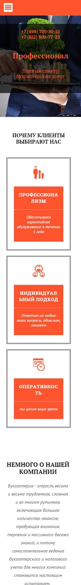 Готовый Сайт-Бизнес № 1590771 - Бухгалтерские услуги (Мобильная версия)