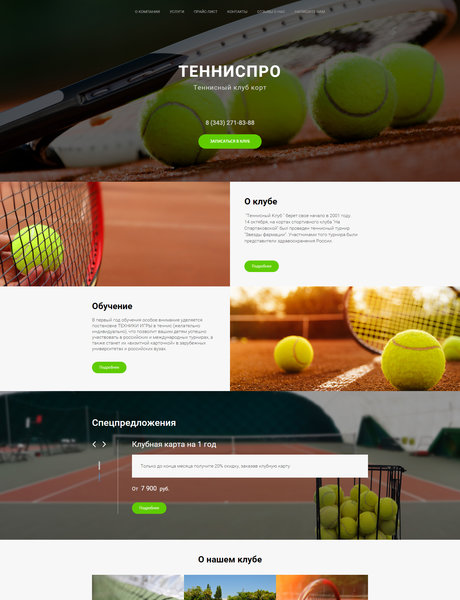 Готовый Сайт-Бизнес № 1897789 - Теннис (Превью)