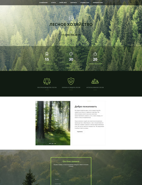 Готовый Сайт-Бизнес № 1899930 - Лесное хозяйство (Превью)