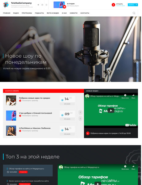 Готовый Сайт-Бизнес № 2761893 - Теле-Радио компания (Превью)