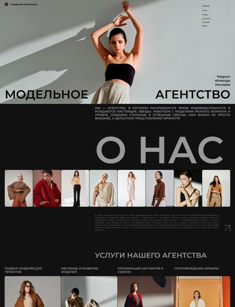 Готовый Сайт-Бизнес № 7297431 - Модельное агентство (Превью)
